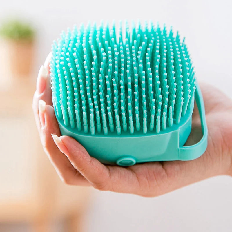 Escova de Banho de Silicone para Pets – Limpeza e Massagem