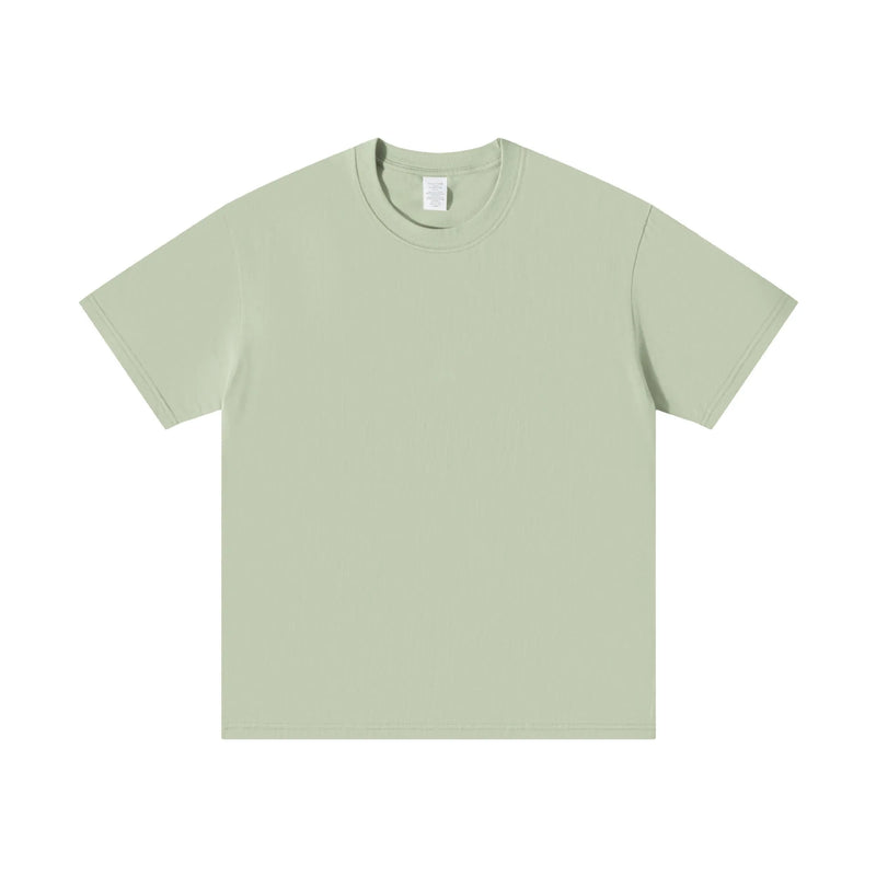 Camiseta Unissex de Algodão Puro, Manga Curta, Gola Redonda, Solta, Cor Lisa Branca – Masculina e Feminina