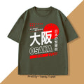 Camiseta Feminina Estilo Japonês Osaka, Moda Vintage, Street Wear, Algodão com Estampa Gráfica, Manga Curta, Harajuku
