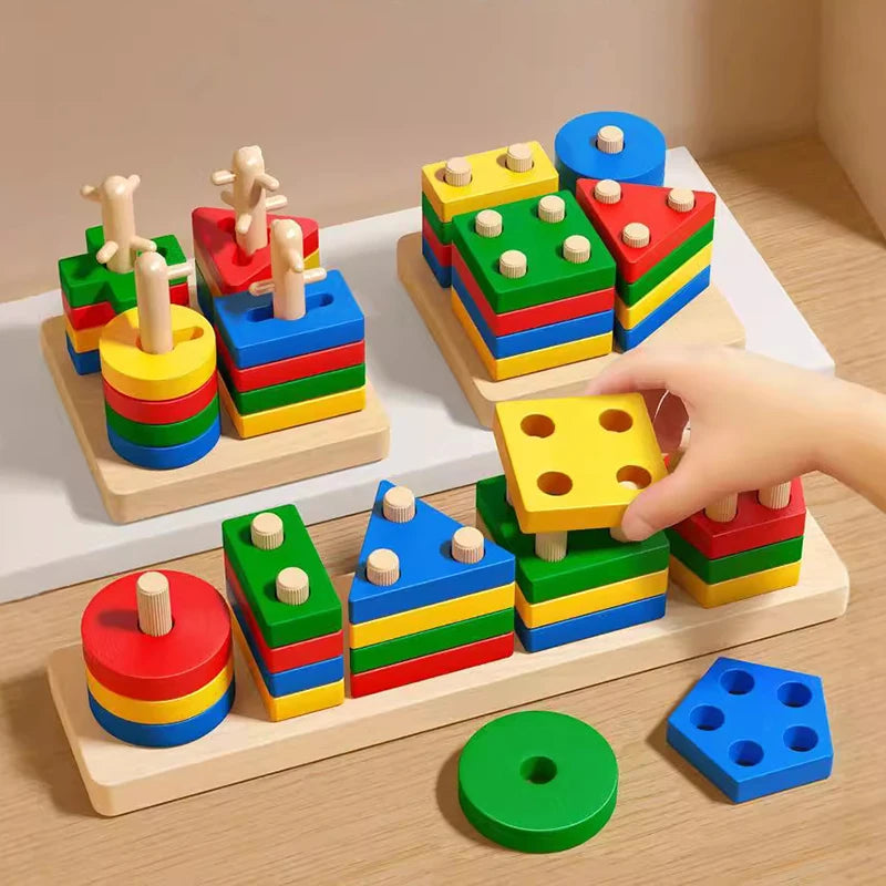Blocos Montessori de Madeira – Aprendizado e Diversão
