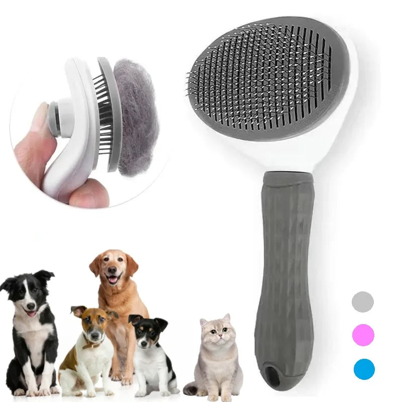 Pente Auto-Limpante para Pelos de Pets – Grooming Fácil e Sem Bagunça
