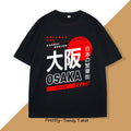 Camiseta Feminina Estilo Japonês Osaka, Moda Vintage, Street Wear, Algodão com Estampa Gráfica, Manga Curta, Harajuku