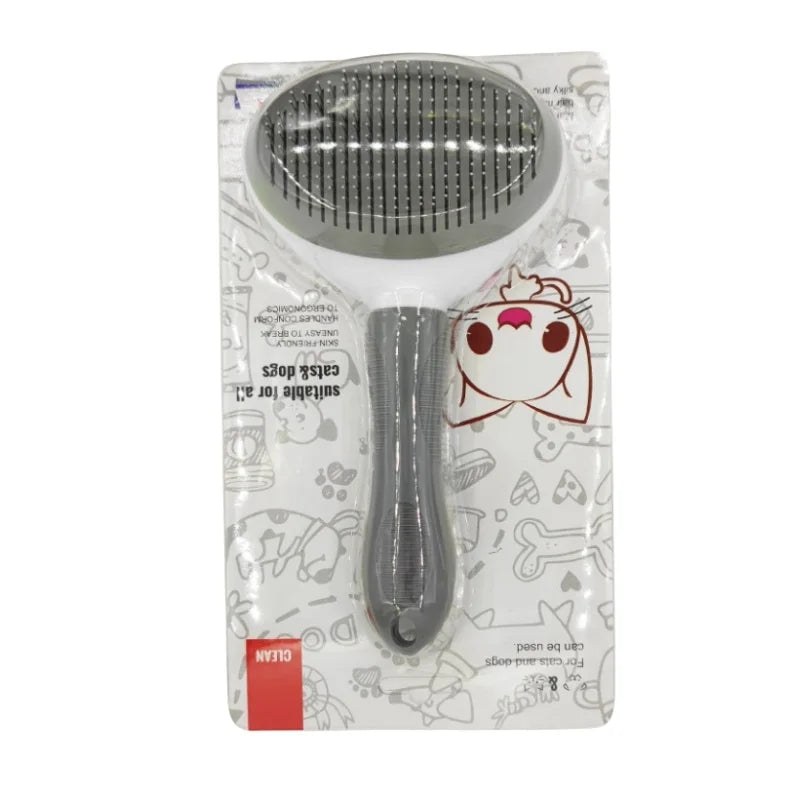 Pente Auto-Limpante para Pelos de Pets – Grooming Fácil e Sem Bagunça