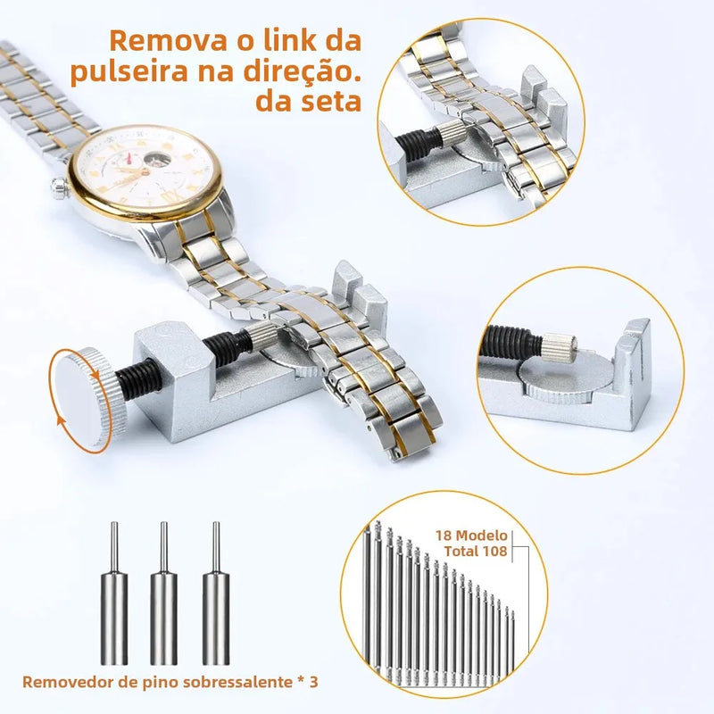 Kit de Reparação 149 em 1 – Profissional para Relógios e Eletrônicos