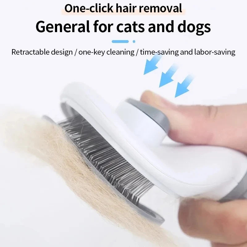 Pente Auto-Limpante para Pelos de Pets – Grooming Fácil e Sem Bagunça