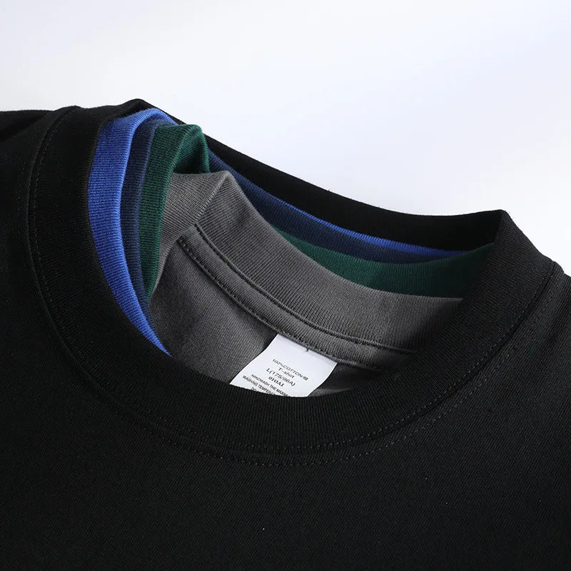 Camiseta Unissex de Algodão Puro, Manga Curta, Gola Redonda, Solta, Cor Lisa Branca – Masculina e Feminina