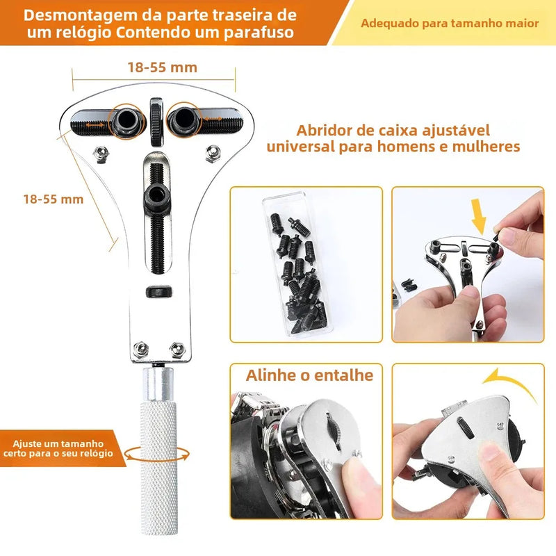 Kit de Reparação 149 em 1 – Profissional para Relógios e Eletrônicos
