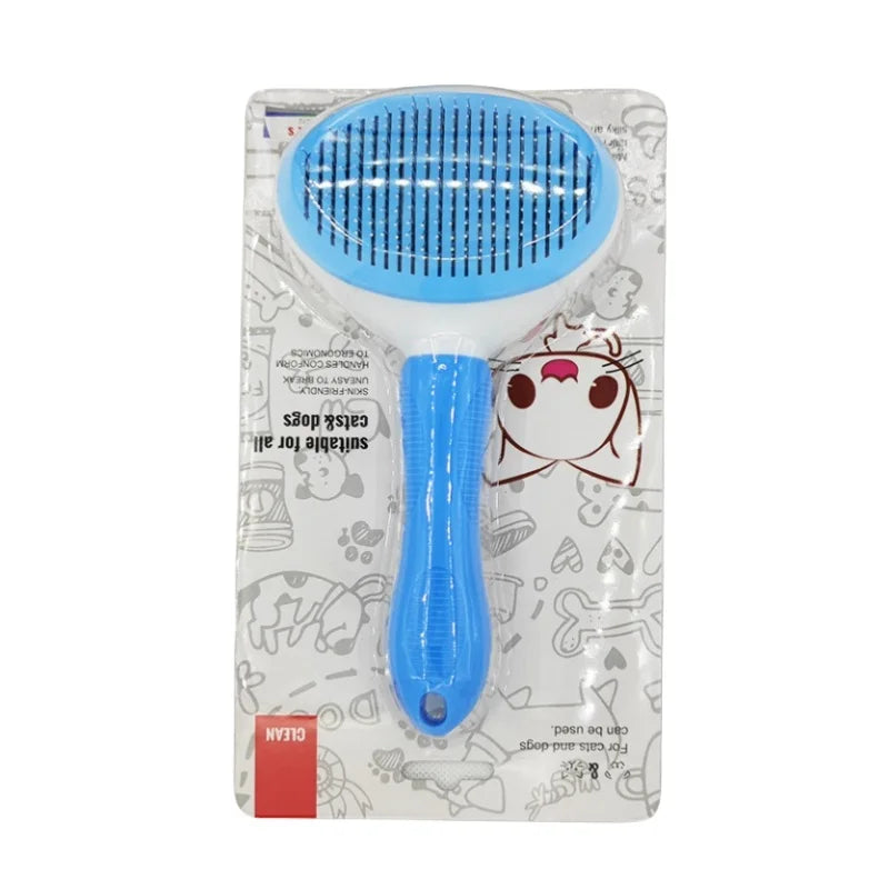 Pente Auto-Limpante para Pelos de Pets – Grooming Fácil e Sem Bagunça