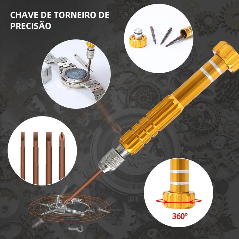 Kit de Reparação 149 em 1 – Profissional para Relógios e Eletrônicos