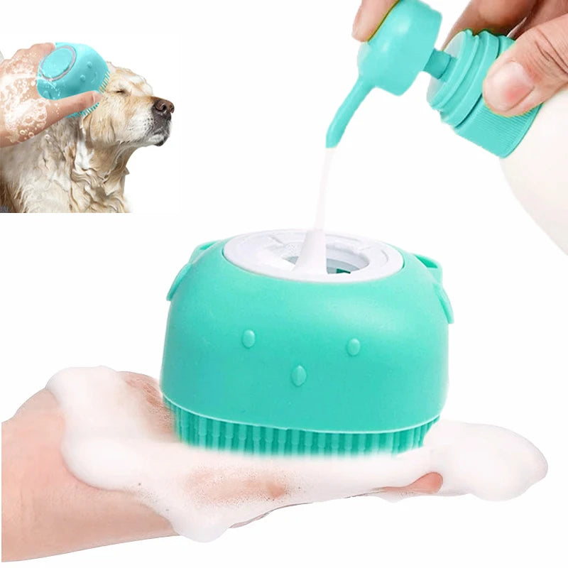 Escova de Banho de Silicone para Pets – Limpeza e Massagem